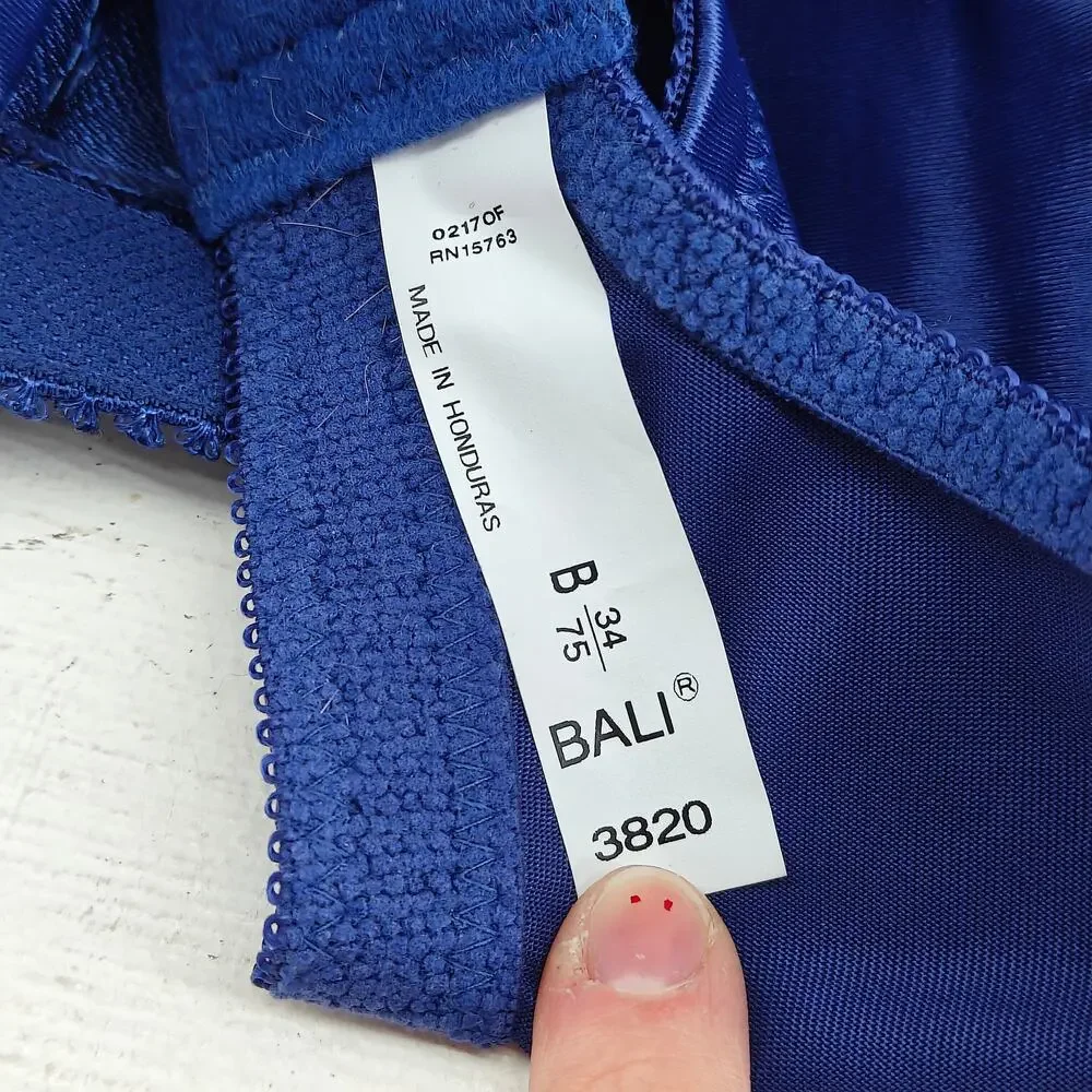 Bali 3820 Double Support Cool Comfort Wirefree Bra Blue Cobalt 34B